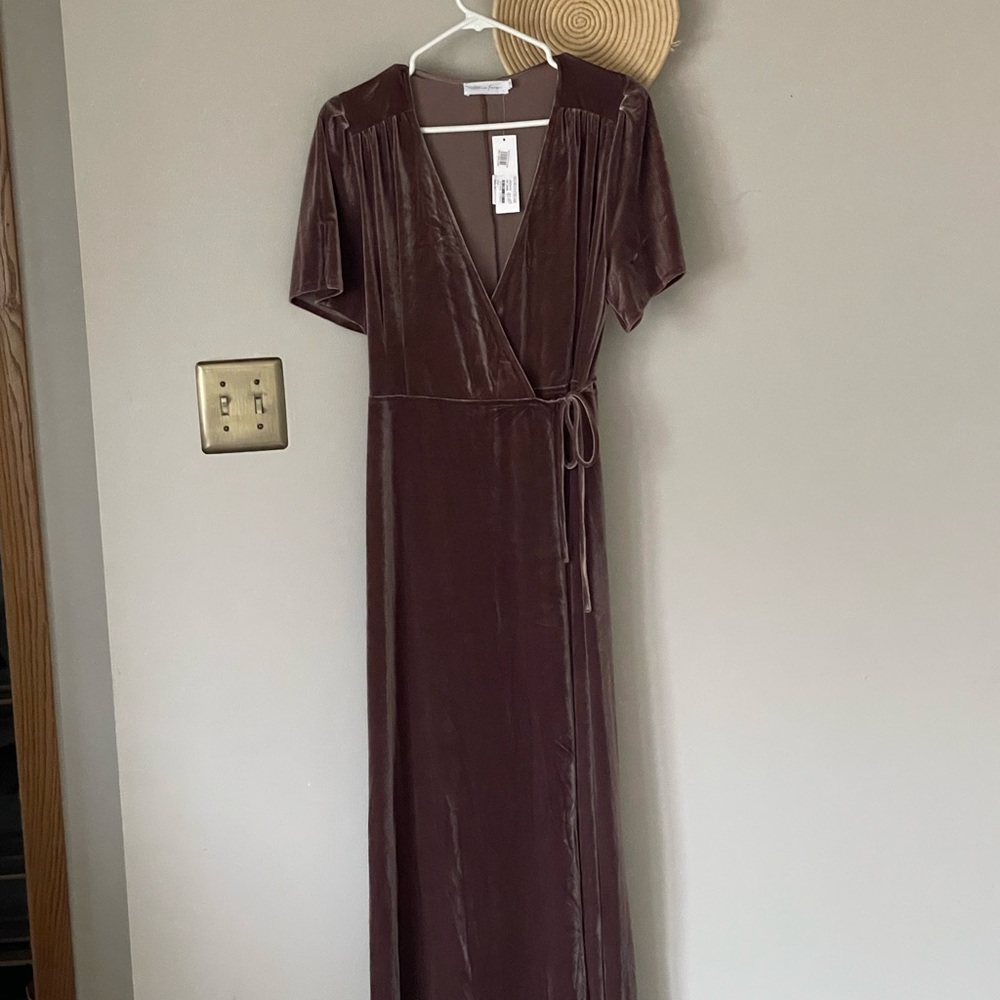 Ash Lavender Velvet Wrap Dress